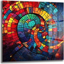 Glazella Spiral Vitray  Kare Cam Tablo