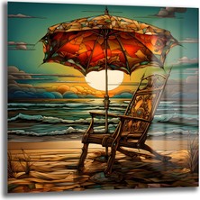 Glazella Deniz Sefası Kare Cam Tablo