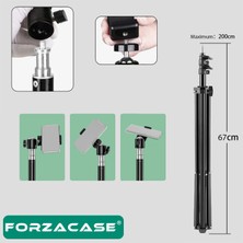 Forzacase Xiaomi Redmi Mi Poco Telefonlar ile Uyumlu Bluetooth Kumandalı Alüminyum Tripod 2m FC576