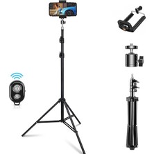 Forzacase iPhone 11 12 13 14 15 Tüm Seriler ile Uyumlu Bluetooth Kumandalı Alüminyum Tripod 200 cm FC576