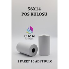 Ora Termal Rulo 56X14 Termal Pos Kağıdı - Pos Rulosu - Yazarkasa Pos Kağıdı 10 Adet