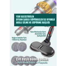 Adm Dyson V7 V8 V10 V11 V12 V15 Uyumlu Paspas ve Süpürme Başlığı 4 Adet Yedek Bez(Su Haznesi Hediyeli)