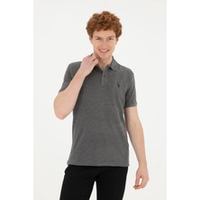 U.S. Polo Assn. U.S. Polo Assn. Polo Yaka Kısa Kollu Antrasit-Melanj Erkek  Pamuk T-Shirt 1792406