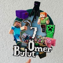 Cake Topper Video Game Temalı Kişiye Özel Erkek Çocuk Doğum Günü Pasta Süsü (22X20CM)