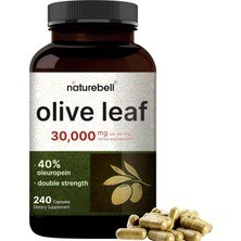 Naturebell Olive Leaf Extract 30000 Mg 40% Active Oleuropein 50:1 Double Strength 240 Kapsul