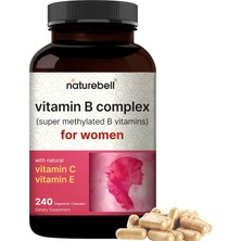 Naturebell Vitamin B Complex For Women Super Methylated B12 Folate Biotin Choline Vitamin C Vitamin E 240 Kapsul