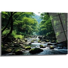 Glazella Ağaç Manzara Dekorati̇f Cam Tablo, Ev Dekorasyon