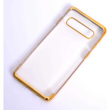 Ceponya Samsung Galaxy S10 Kılıf Ince Köşeleri Renkli Şeffaf Silikon