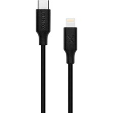 Xonect Type-C To Lightning Uyumlu iPhone Modelleri Için Hızlı Şarj ve Data Kablosu 40 cm (Siyah)