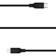 Xonect Type-C To Lightning Uyumlu iPhone Modelleri Için Hızlı Şarj ve Data Kablosu 40 cm (Siyah)