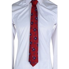 Cengiz Inler Çiçekli Desen Mendilsiz Mikrofiber Erkek Kravat