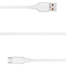 Xonect USB To Type-C Uyumlu iPhone ve Samsung Modelleri Için Hızlı Şarj ve Data Kablosu 40 cm (Beyaz)