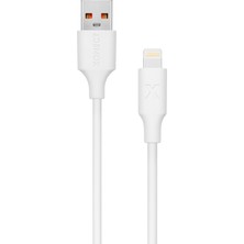 Xonect USB To Lightning Uyumlu iPhone Modelleri Için Hızlı Şarj ve Data Kablosu 40 cm (Beyaz)