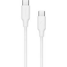Xonect Type-C To Type-C Uyumlu iPhone ve Samsung Modelleri Için Hızlı Şarj ve Data Kablosu 40 cm (Beyaz)