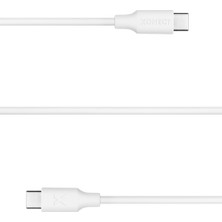 Xonect Type-C To Type-C Uyumlu iPhone ve Samsung Modelleri Için Hızlı Şarj ve Data Kablosu 40 cm (Beyaz)