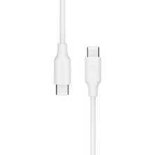 Xonect Type-C To Type-C Uyumlu iPhone ve Samsung Modelleri Için Hızlı Şarj ve Data Kablosu 40 cm (Beyaz)