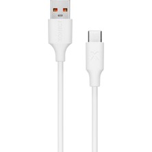 Xonect USB To Type-C Uyumlu iPhone ve Samsung Modelleri Için Hızlı Şarj ve Data Kablosu 100 cm (Beyaz)