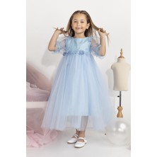 Babydola Minimony 5-9 Yaş Balon Kol Kız Çocuk Elbise Bayramlık Mezuniyet Balo Abiye Gelinlik 5006