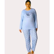 Alperi Büyük Beden Yazlık Uzun Kol Pijama Takımı