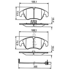 Bosch  BOS-0986495110 Ön Balata Audı A4-A5-A6-A7-Q5 2008 0986T...