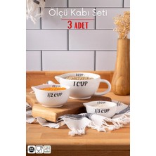 Boz House 3'lü Seramik Ölçü Kabı Seti - 200ML, 100ML, 50ML