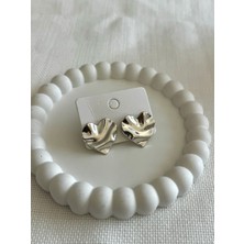 Demokan Kadın Küpe Özel Tasarım Soyut Plaka Kalp Küpe