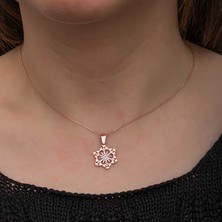 Armagano Gümüş Rose Kar Tanesi Kadın Kolye