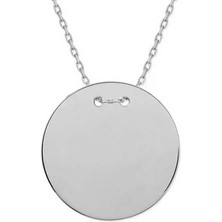 Armagano Gümüş Yuvarlak Plaka Kolye