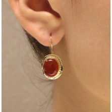 Güler Kuyumculuk Altın Akik Taşlı Küpe