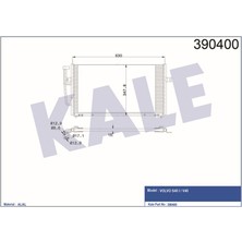 Kale  KLR-390400 Klima Kondenseri Volvo S40 I-V40 Al-Al 628×34...