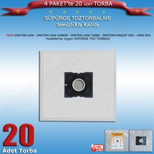 STT Fakir Emotion 2200 - Emotion 2400 Carbon - Emotion 2400 Turbo - Emotion Parquet Öko - Hans Öko  Modellerine Uygun Süpürge Toz Torbası  200120