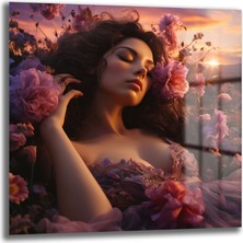 Glazella Kadın Kare Cam Tablo