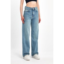 Moon Art Wide Leg Denim Pantolon 3