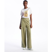 LC Waikiki Lcw Vision Beli Lastikli Düz Keten Karışımlı Kadın Pantolon