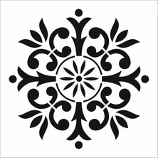 Stencil Sarayi Boyama Şablon Damask Çini Mandala - 4669