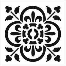 Stencil Sarayi Boyama Şablon Damask Çini Mandala - 4699