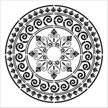Stencil Sarayi Boyama Şablon Damask Çini Mandala - 4684