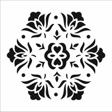 Stencil Sarayi Boyama Şablon Damask Çini Mandala - 4721