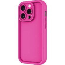 BTHM Store iPhone 15 Pro Uyumlu Bth Kılıf Kamera Korumalı Zore Ananas Kapak-Pembe Koyu