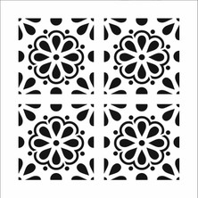 Stencil Sarayi Boyama Şablon Damask Çini Mandala - 7938