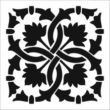 Stencil Sarayi Boyama Şablon Damask Çini Mandala - 8421
