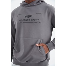 Air Jones Galvin Koyu Gri Kapüşonlu Erkek Sweatshirt - 88304