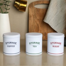 Sarkap Metal 3'lü Storage Saklama Kabı - Beyaz