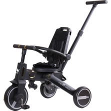 Merkür Bebe 7in1 Falky Katlanabilir Çift Yönlü Üç Tekerlekli Bebek ve Çocuk Bisikleti Gold Edition