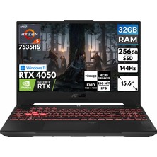 Asus Tuf Gaming A15 Ryzen 5-7535HS 32 GB 256 GB SSD RTX4050 15.6'' Fhd Windows 11 Home Taşınabilir Bilgisayar FA507NU-LP157 BT27