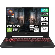 Asus Tuf Gaming A15 Ryzen 5-7535HS 8 GB 1 Tbssd RTX4050 15.6'' Fhd Freedos Taşınabilir Bilgisayar FA507NU-LP157 BT10