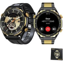 Tekno Trust Siyah Kalobee Sk4 Pro Max Amoled Ekran Metal Kordonlu Watch 4 Pro Max Akıllı Saat Altın 1 Yıl Ithal