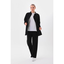 Westbound Kadın Günlük Üçlü Takım Gömlek Pantolon T-Shirt - Siyah