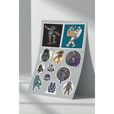 Stickermarket Astronot Uzay Sticker Seti (4)