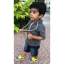 Novy Baby Kot Pantolonlu Kısa Kollu Kapşonlu Erkek Çocuk 2'li Takım - 3-6 Yaş - 2093